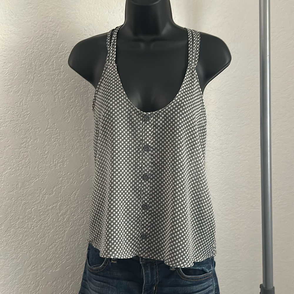 Sheer gray tank top